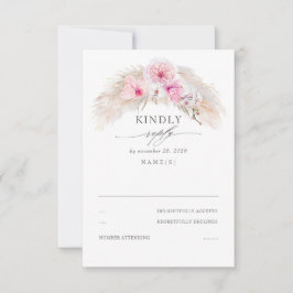 Exotic Jungle Foliage Elegantes Hochzeitsstipendiu RSVP Karte