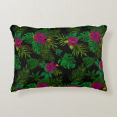 Exotic jungle night orchids pattern dekokissen (Vorderseite)