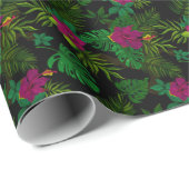 Exotic jungle night orchids pattern geschenkpapier (Rolleneckpunkt)