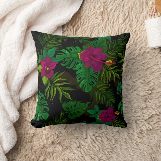 Exotic jungle night orchids pattern kissen (Decke)