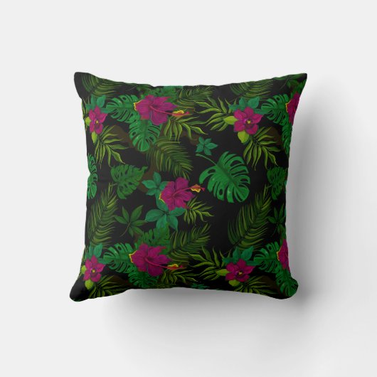 Exotic jungle night orchids pattern kissen (Rückseite)