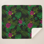 Exotic jungle night orchids pattern sherpadecke (Vorderseite (Horizontal))
