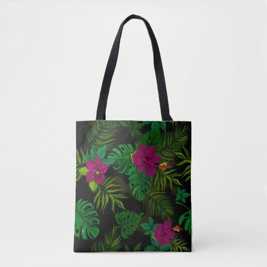 Exotic jungle night orchids pattern tasche (Vorderseite)