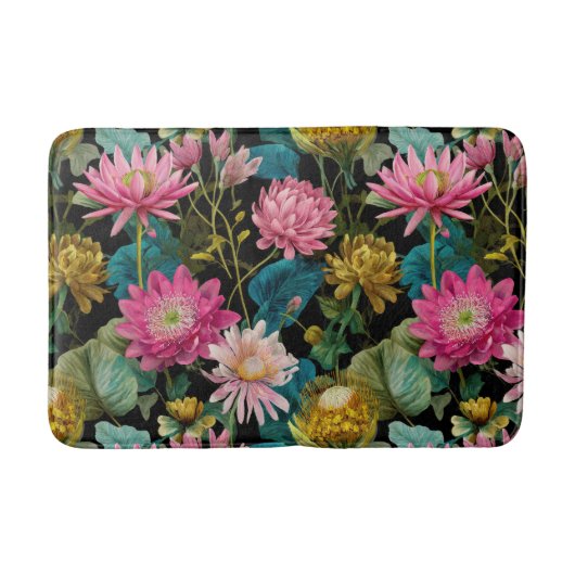 Exotic Jungle Pattern BOHO Tropical Aesthetic  Badematte (Vorderseite)