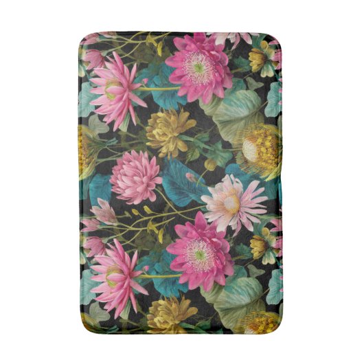 Exotic Jungle Pattern BOHO Tropical Aesthetic  Badematte (Vorderseite Vertikal)