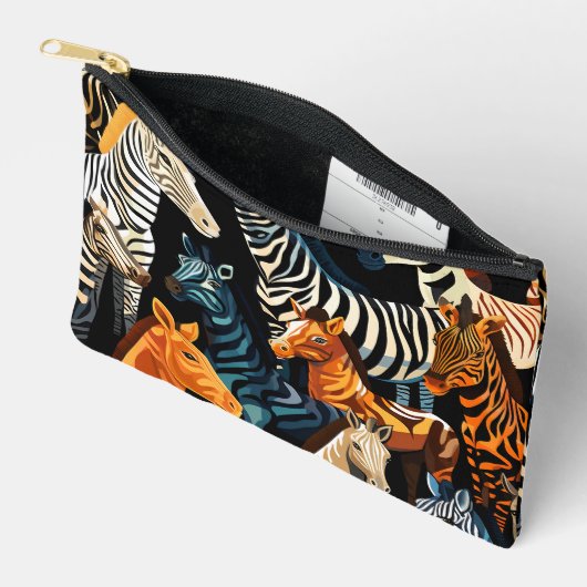 Exotic Jungle Safari Zebra Kosmetische Tasche (Offen)