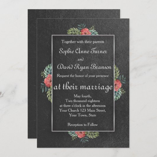 Exotic Kauai Garden Wedding Einladung (Vorne/Hinten)