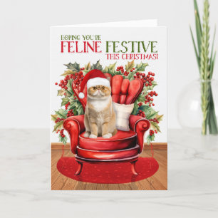Exotic Kurzfristige Weihnachtskatze FELINE Festiva Feiertagskarte