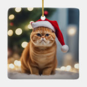 Exotic Kurzweihnachtsfest Keramikornament (Rückseite)