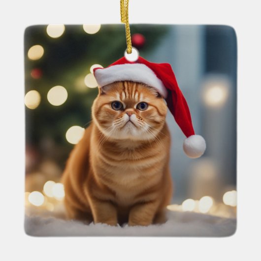 Exotic Kurzweihnachtsfest Keramikornament (Vorderseite)