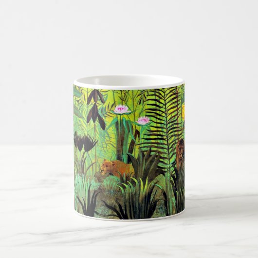 Exotic Landscape with Lion and Lioness, Kaffeetasse (Mittel)