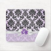 Exotic Lavender Plumeria Damask Mousepad (Mit Mouse)