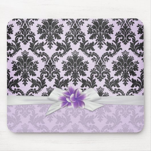 Exotic Lavender Plumeria Damask Mousepad (Vorne)