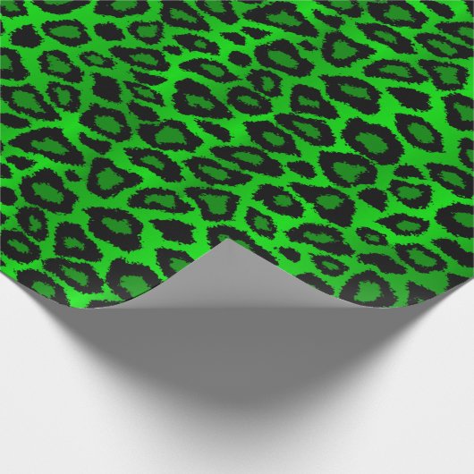 Exotic Leopard Animal Lime Green Skin Print Geschenkpapier (Ecke)
