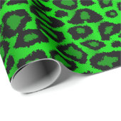 Exotic Leopard Animal Lime Green Skin Print Geschenkpapier (Rolleneckpunkt)