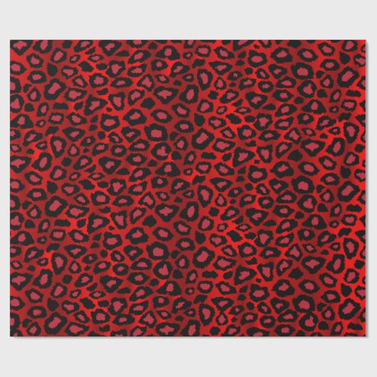 Exotic Leopard Deep Red Animal Print Geschenkpapier (Flach)