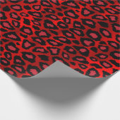 Exotic Leopard Deep Red Animal Print Geschenkpapier (Ecke)