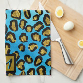 Exotic Leopard Print Personalisiert Geschirrtuch (Viertel Falte)