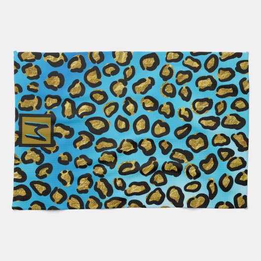 Exotic Leopard Print Personalisiert Geschirrtuch (Horizontal)