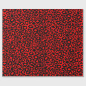 Exotic Leopard Red Animal Skin Print Geschenkpapier (Flach)