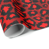 Exotic Leopard Red Animal Skin Print Geschenkpapier (Rolleneckpunkt)