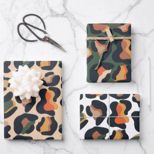 Exotic Leopard Spots Tierfarben Haut Erde Geschenkpapier Set