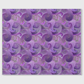 Exotic Lila Paisley Boho Damask Muster Geschenkpapier (Flach)