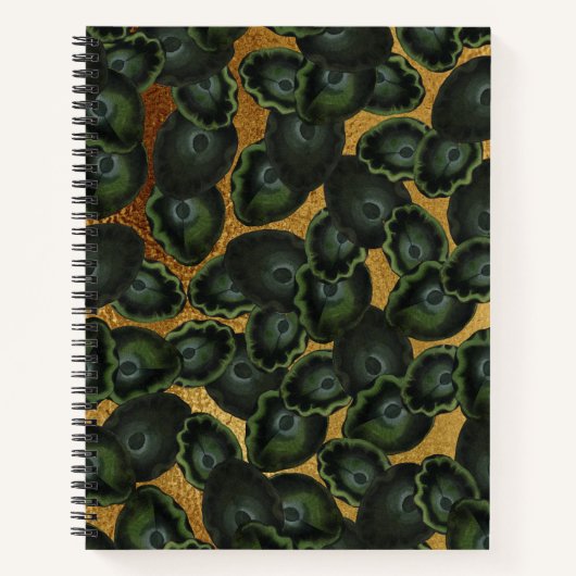 Exotic Lily Blätter Muster Notizbuch (Vorderseite)