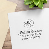 Exotic Lily Blume Address Gummistempel