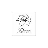 Exotic Lily Blume Individuelle Name Gummistempel (Prägung)