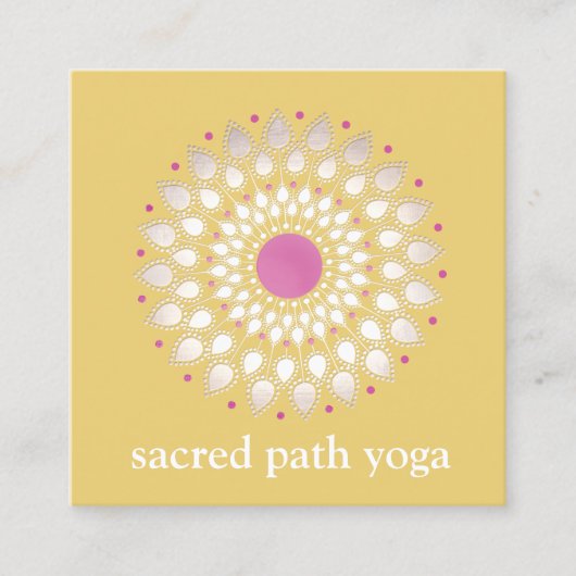 Exotic Lotus Yellow Floral Wellness Therapeut Quadratische Visitenkarte (Vorderseite)