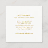 Exotic Lotus Yellow Floral Wellness Therapeut Quadratische Visitenkarte (Rückseite)