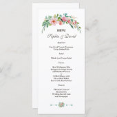 Exotic Luau Tropical Floral Wedding Menu Menükarte (Vorne/Hinten)
