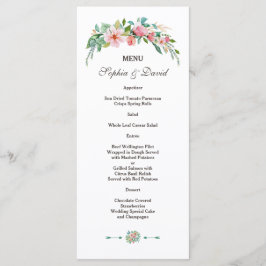 Exotic Luau Tropical Floral Wedding Menu Menükarte