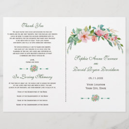 Exotic Luau Tropical Floral Wedding Program