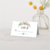 Exotic Luau Tropical Watercolor Floral Wedding Platzkarte (Rückseite)