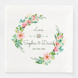 Exotic Luau Tropical Watercolor Floral Wedding Serviette