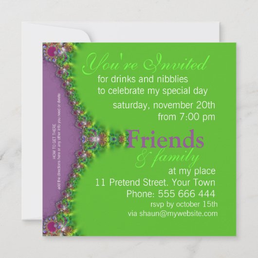 Exotic Magic Genie Fraktal Einladung (Rückseite)