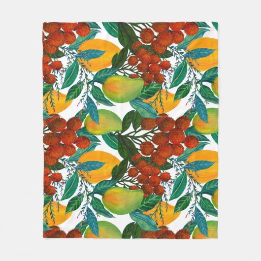 Exotic Mango: Sommer nahtlos Fleecedecke (Vorderseite)
