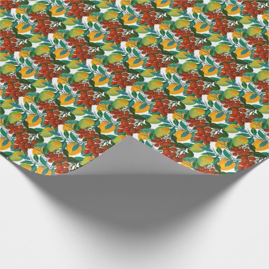 Exotic Mango: Sommer nahtlos Geschenkpapier (Ecke)