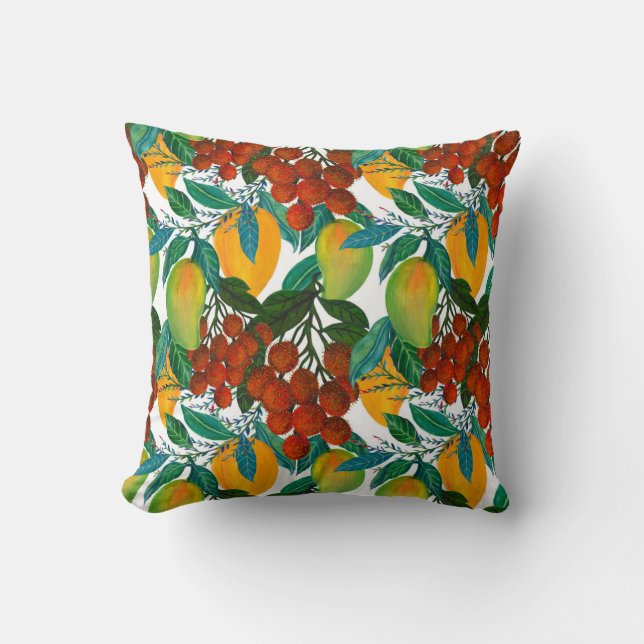 Exotic Mango: Sommer nahtlos Kissen (Vorderseite)