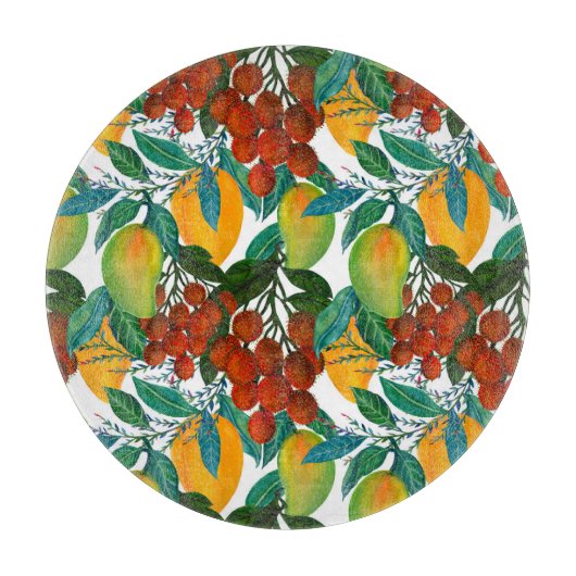 Exotic Mango: Sommer nahtlos Schneidebrett (Vorderseite)