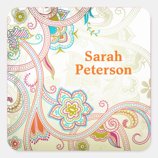 Exotic Mehndi Book Label / Gift Tag Sticker (Vorderseite)