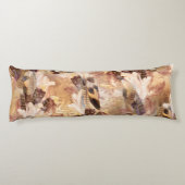 Exotic Mix Brown Tones Bird Feder Print Seitenschläferkissen (Rückseite)