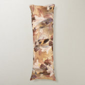 Exotic Mix Brown Tones Bird Feder Print Seitenschläferkissen (Vorderseite Vertikal)