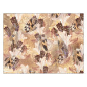 Exotic Mix Brown Tones Bird Feder Print Tischdecke (Vorderseite (Horizontal))
