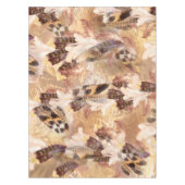 Exotic Mix Brown Tones Bird Feder Print Tischdecke (Vorderseite)