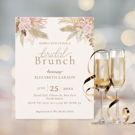 Exotic Modern Boho Tropical Bridal Brunch Einladung