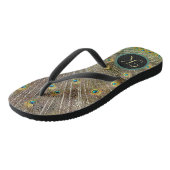 Exotic Monogram Peacock Flip Flops Badesandalen (Schrägansicht)