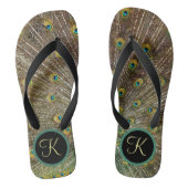 Exotic Monogram Peacock Flip Flops Badesandalen (Fußbett)